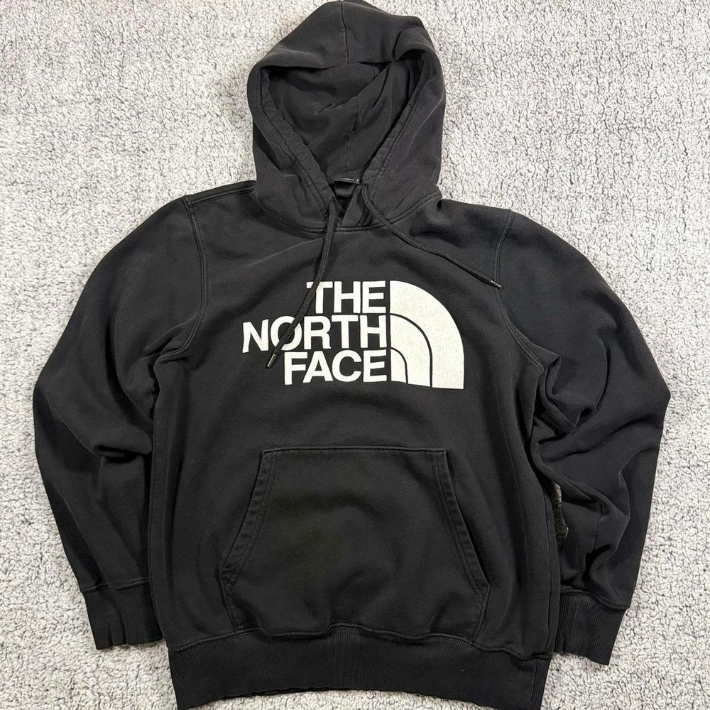 The North Face Half Dome Jumbo Logo Black Fleece Pullover Hoodie Gorpcore S/M